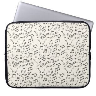 Beige Retro Musik noter Background Laptop sleeve