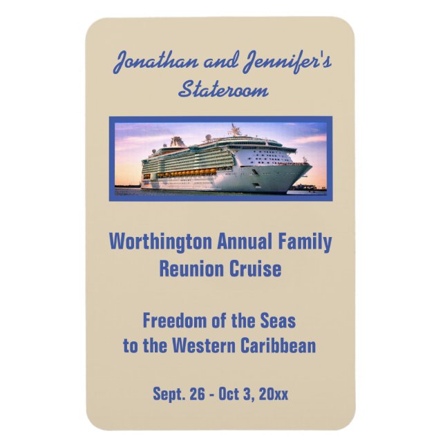 Beige RFN2 Cruise Stateroom Door Marker Magnet (Vertikal)