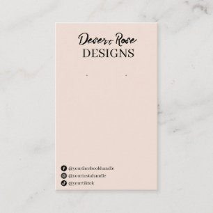 Beige Rosa Earring Visning Cards Visitkort
