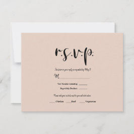 Beige Rosa Modern Guld Glitter Bröllop RSVP Svar