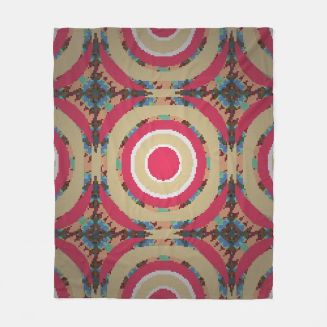 Beige, rosa och blå struktur. Abstraktens ornament Fleecefilt (Framsidan)