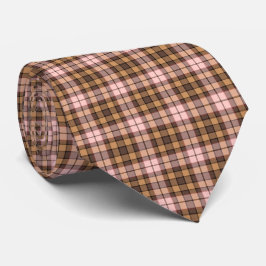 Beige Rosa Rutig Tartan Retro Färg Halsduk Slips