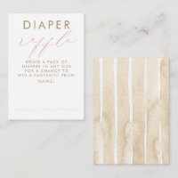 Beige Rosa Vita Blöja Lotteri Baby Shower Biljette