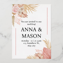 Beige Rosa Watercolor Boho Tropical Blommigt Bröll