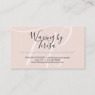 Beige Rosa Waxing after care 1 Instructions Visitkort