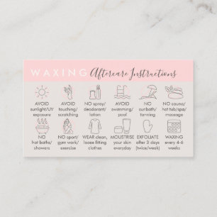 Beige Rosa Waxing after care-instruktioner Visitkort