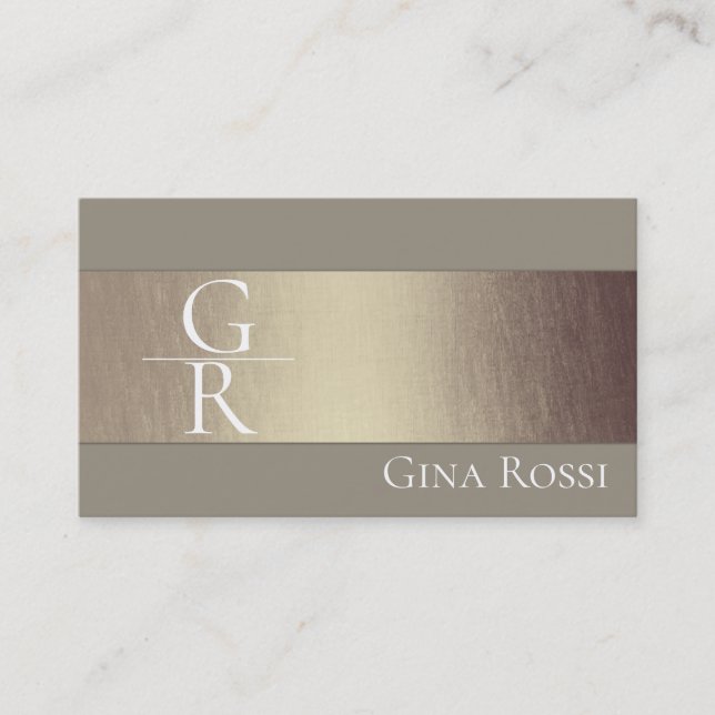 Beige & Rose Guld Minimalistisk Visitkort (Framsida)