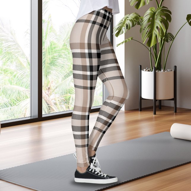 Beige rutig mönster  leggings (Skapare uppladdad)