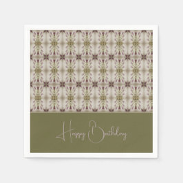 Beige Sage Grönt och Lila Pappersservett