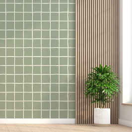 Beige Sagogrön Rutig Skandi Minimalistisk