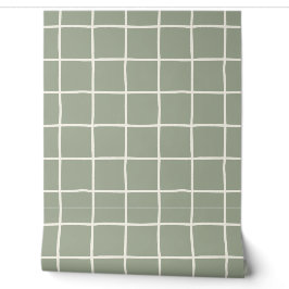 Beige Sagogrön Rutig Skandi Minimalistisk