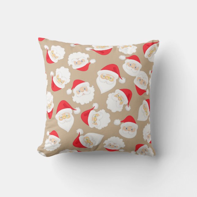 Beige Santa jultomten Pillow Kudde (Framsida)