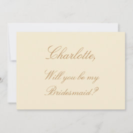 Beige Script Elegant Cream Bridesmaid Frieri Inbjudningar