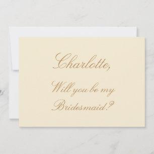 Beige Script Elegant Cream Bridesmaid Frieri Inbjudningar