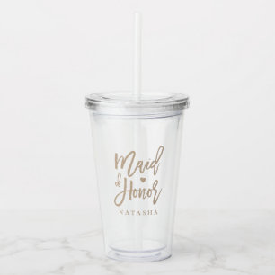 Beige Script Maid of honor Take Away Mugg