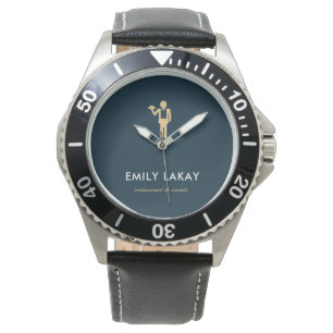 Beige servitör silhuette blue armbandsur