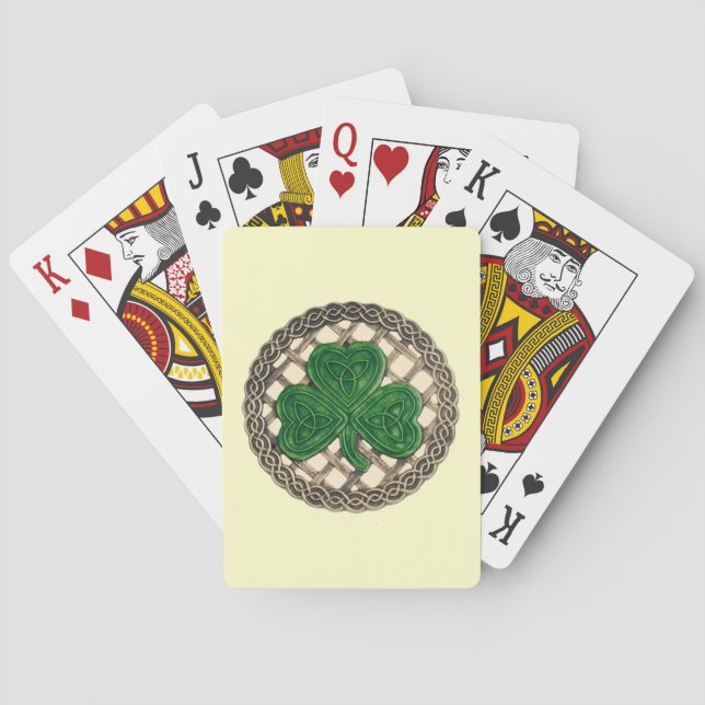 Beige Shamrock på de keltiska spelkorten Spelkort (Baksidan)