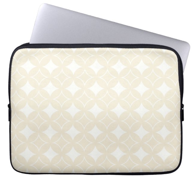 Beige shippo mönster laptop sleeve (Framsidan)