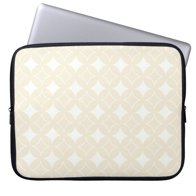 Beige shippo mönster laptop sleeve (Framsidan)