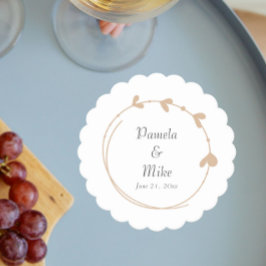 Beige Simple Heart WAN Bröllop Underlägg Papper