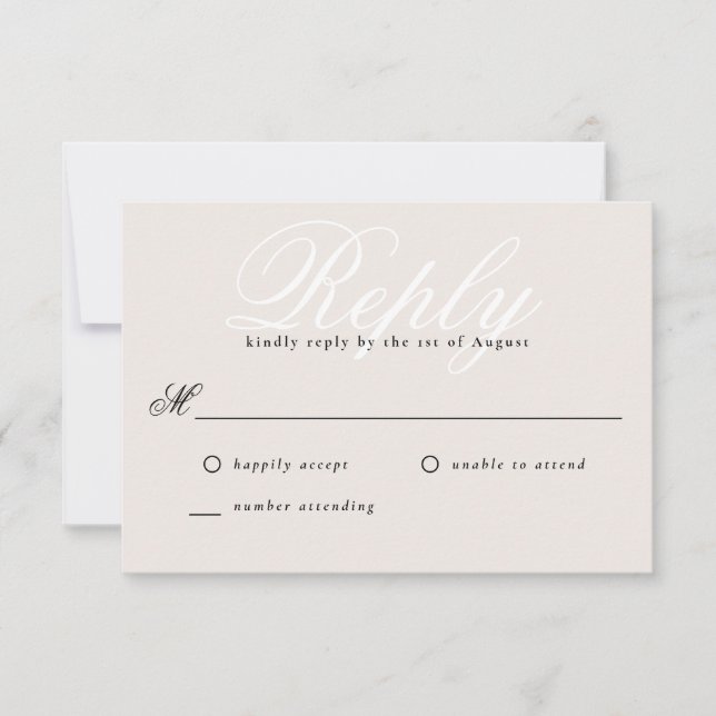 Beige Simple Modern Elegant Minimal Monogram-OSA OSA Kort (Framsida)
