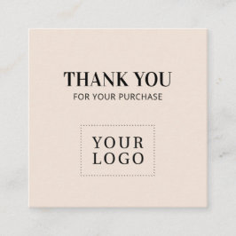 Beige Simple Modern - tack för Affärskorten Fyrkantigt Visitkort