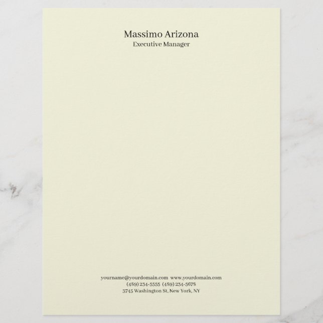Beige Simple Plain Professional Modern Minimailst Brevhuvud (Framsida)