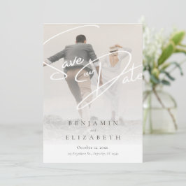 Beige Simple Romantic Save Date Card Spara Datumet