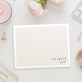Beige Simple Script Modern personlig Stationery Anteckningskort