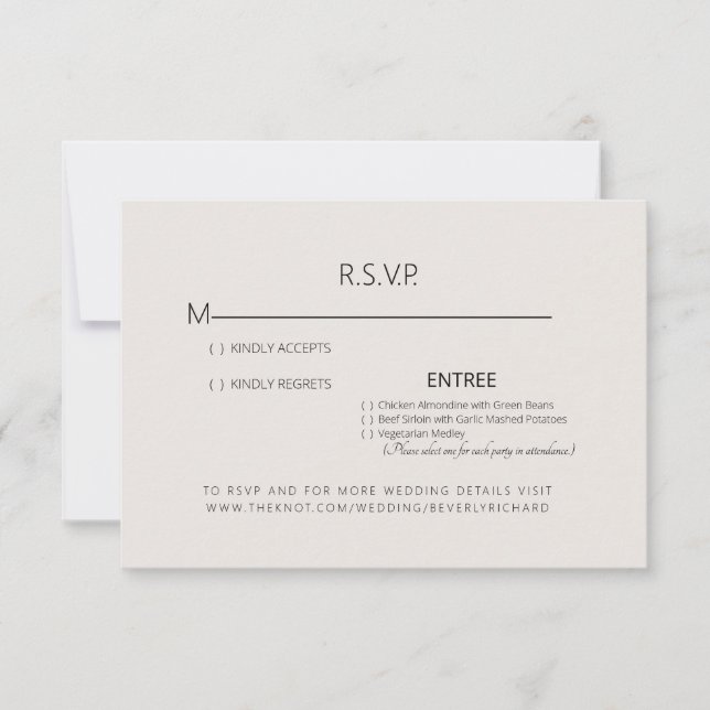 Beige Simplicit Bröllop OSA Card Kort (Framsida)