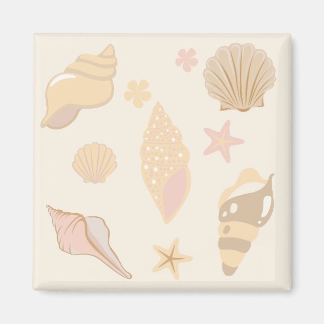 Beige Skal Mönster Magnet (Framsidan)