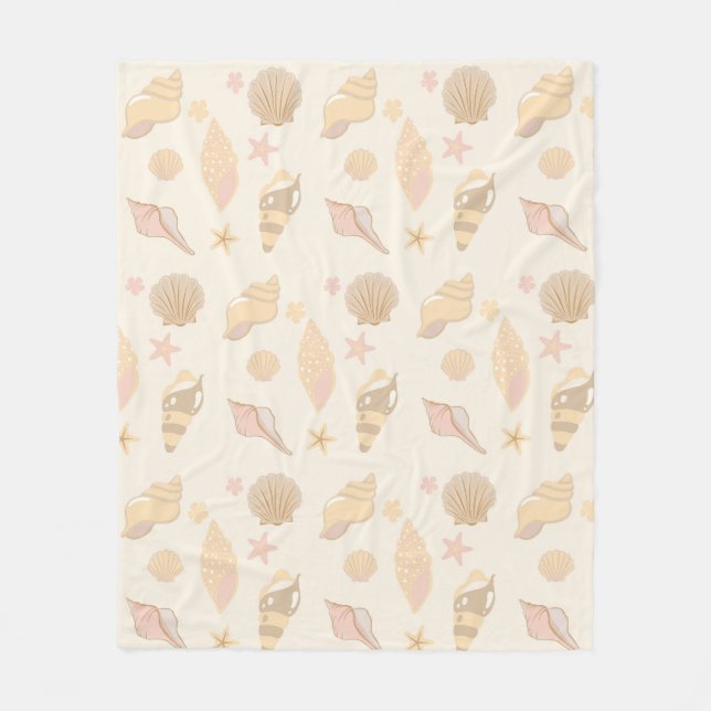 Beige Skalmönster Fleecefilt (Framsidan)
