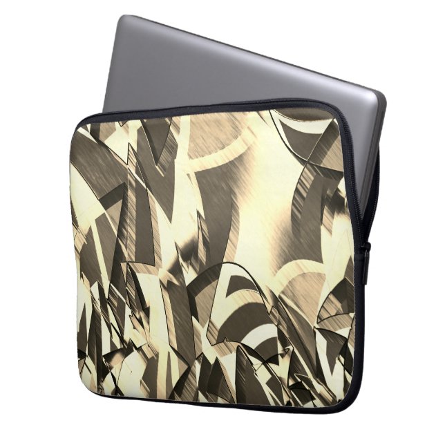 Beige slår över bruna bilder med droppe laptop fodral (Framsidan Vänster)