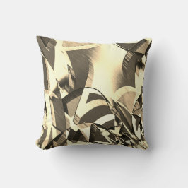 Beige slår upp en brun, förbryllad bild kudde