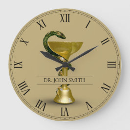 Beige Snake Medical Bowl Hygieia Guld Namn Stor Klocka