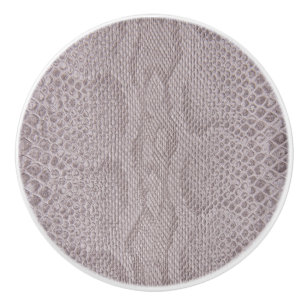 Beige Snakeskin Print Ceramic Knob Knopp
