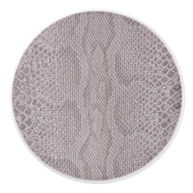 Beige Snakeskin Print Ceramic Knob Knopp (Framsidan)