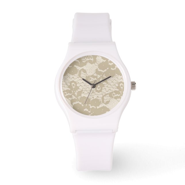 Beige snöre armbandsur (Framsida)