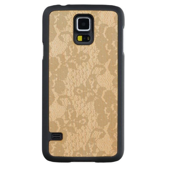 Beige snöre carved lönn galaxy s5 slim skal (Baksidan)
