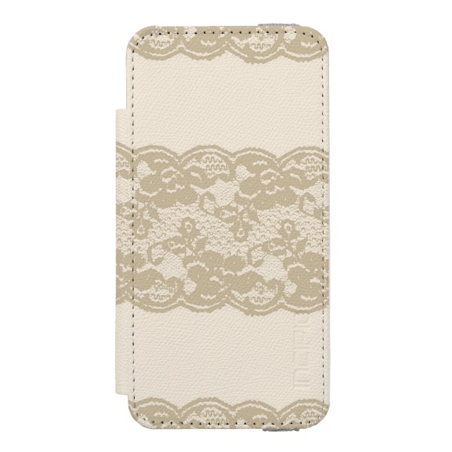 Beige snöre incipio iPhone wallet skal (Folio Framsidan)
