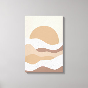 Beige Sol Boho Väggkonst – Minimalistisk Affisch Canvastryck
