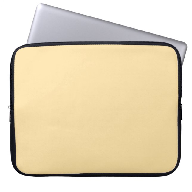 Beige Solid Färg Laptop Fodral (Framsidan)