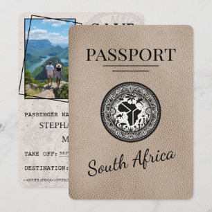 Beige South Afrika Passport Spara Datumet