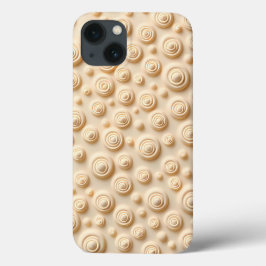 Beige Spiral Pattern iPhone Case Aesthetic Style