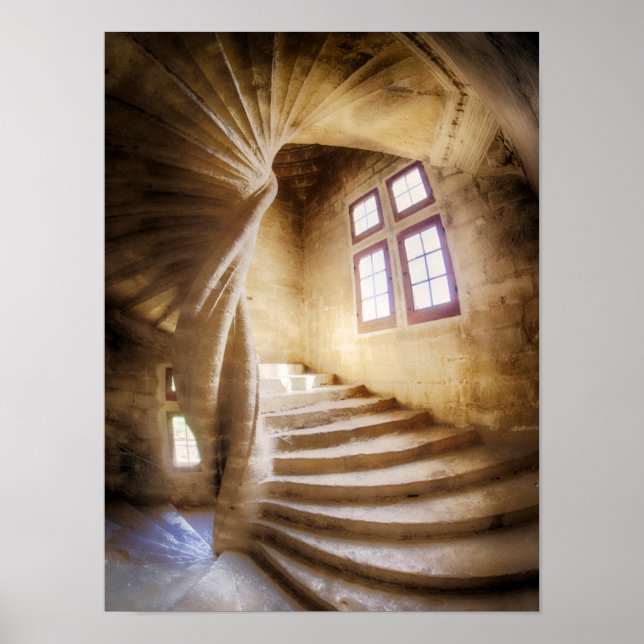 Beige spiraltrappa, Frankrike Poster (Framsidan)