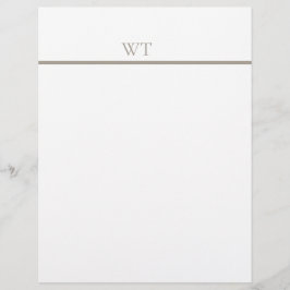 Beige Stav Monogram Personligt Brevpapper