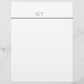 Beige Stav Monogram Personligt Brevpapper