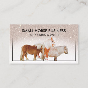 Beige Stone Small Horse Riding Breeding Pony Visitkort