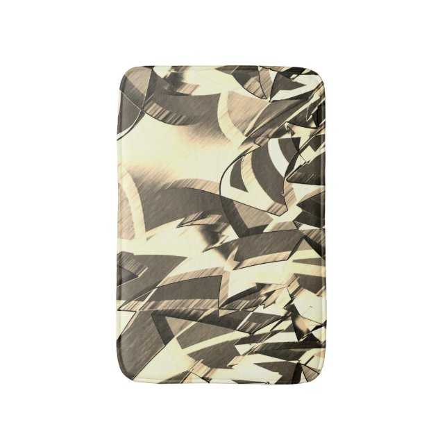 Beige streaks på en brun, förbryllad bild badrumsmatta (Framsidan (Vertikal))