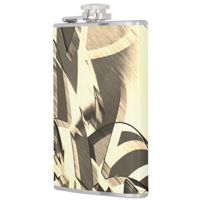 Beige streaks på en brun, förbryllad bild fickplunta (Vänster)